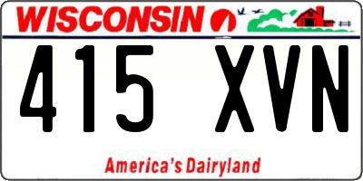 WI license plate 415XVN