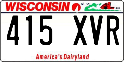 WI license plate 415XVR