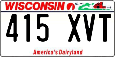 WI license plate 415XVT