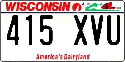 WI license plate 415XVU