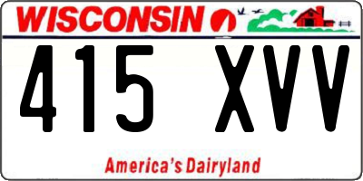 WI license plate 415XVV