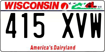 WI license plate 415XVW