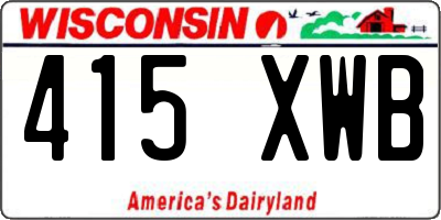 WI license plate 415XWB