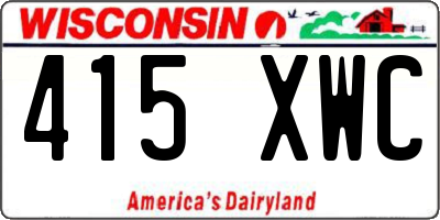 WI license plate 415XWC