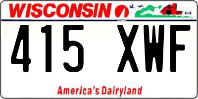 WI license plate 415XWF
