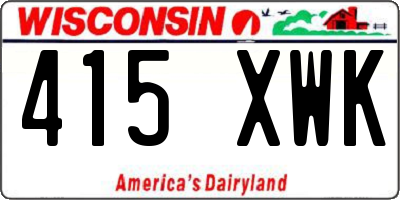WI license plate 415XWK