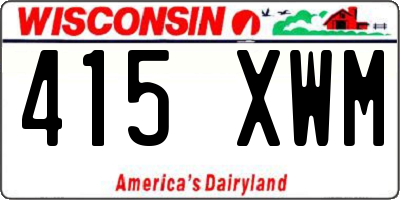 WI license plate 415XWM