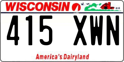 WI license plate 415XWN