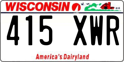 WI license plate 415XWR