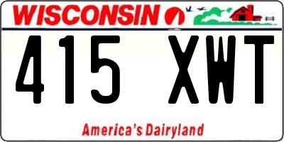 WI license plate 415XWT