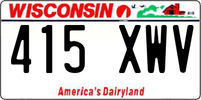 WI license plate 415XWV
