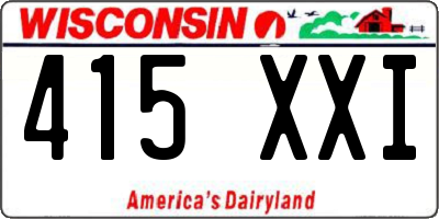 WI license plate 415XXI