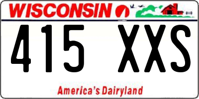 WI license plate 415XXS