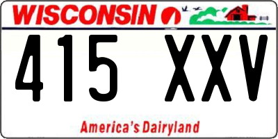 WI license plate 415XXV