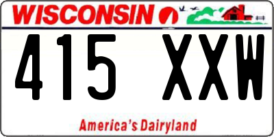 WI license plate 415XXW