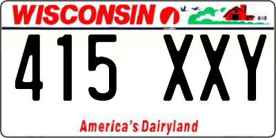 WI license plate 415XXY