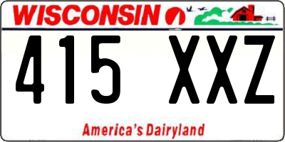 WI license plate 415XXZ