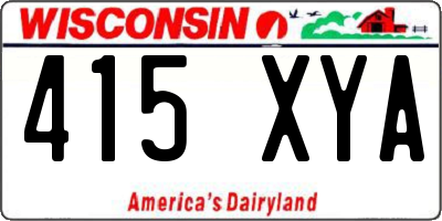 WI license plate 415XYA
