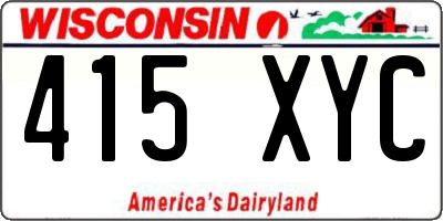 WI license plate 415XYC