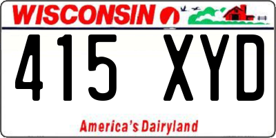 WI license plate 415XYD