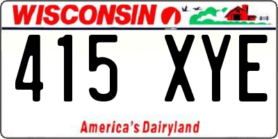 WI license plate 415XYE