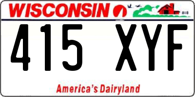 WI license plate 415XYF