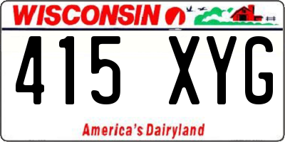 WI license plate 415XYG