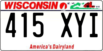 WI license plate 415XYI