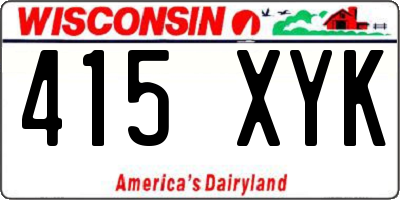 WI license plate 415XYK
