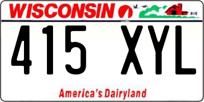 WI license plate 415XYL