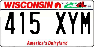 WI license plate 415XYM