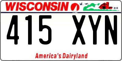 WI license plate 415XYN