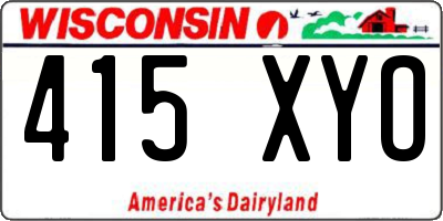 WI license plate 415XYO