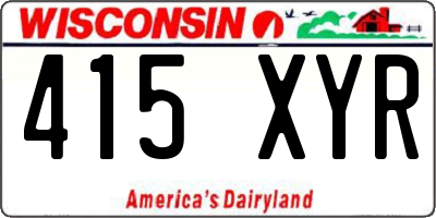 WI license plate 415XYR