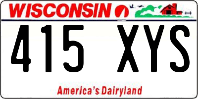 WI license plate 415XYS
