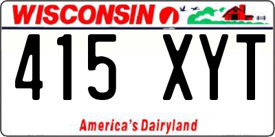 WI license plate 415XYT