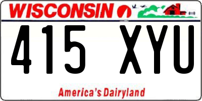 WI license plate 415XYU