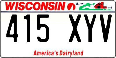 WI license plate 415XYV