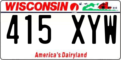 WI license plate 415XYW