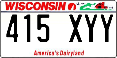 WI license plate 415XYY