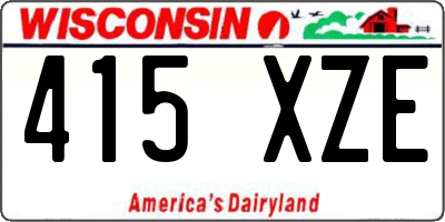 WI license plate 415XZE