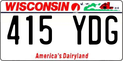 WI license plate 415YDG