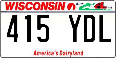 WI license plate 415YDL