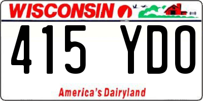 WI license plate 415YDO