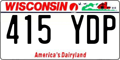 WI license plate 415YDP