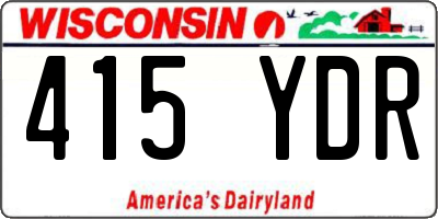 WI license plate 415YDR