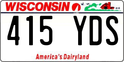 WI license plate 415YDS