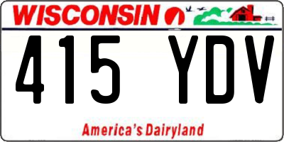 WI license plate 415YDV