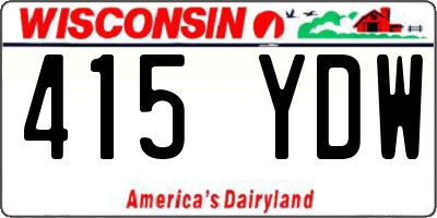 WI license plate 415YDW