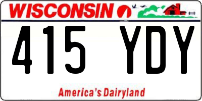 WI license plate 415YDY